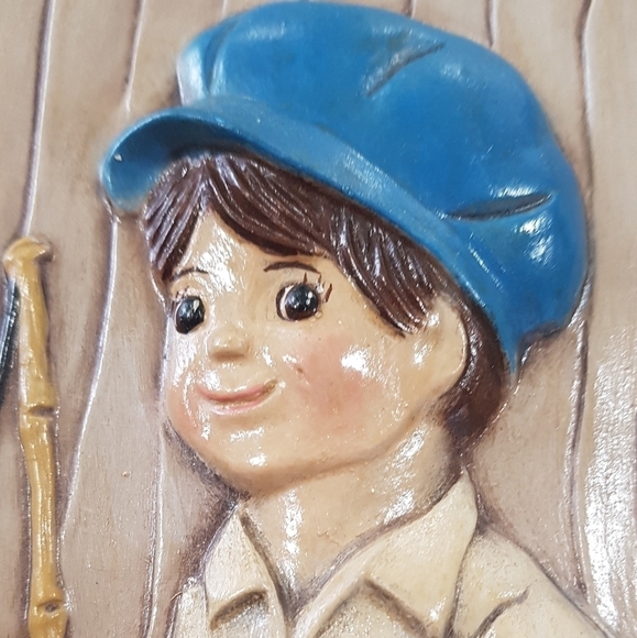 1970s Kitsch Handpainted Ceramic Wall Decor - Picture 8 of 9